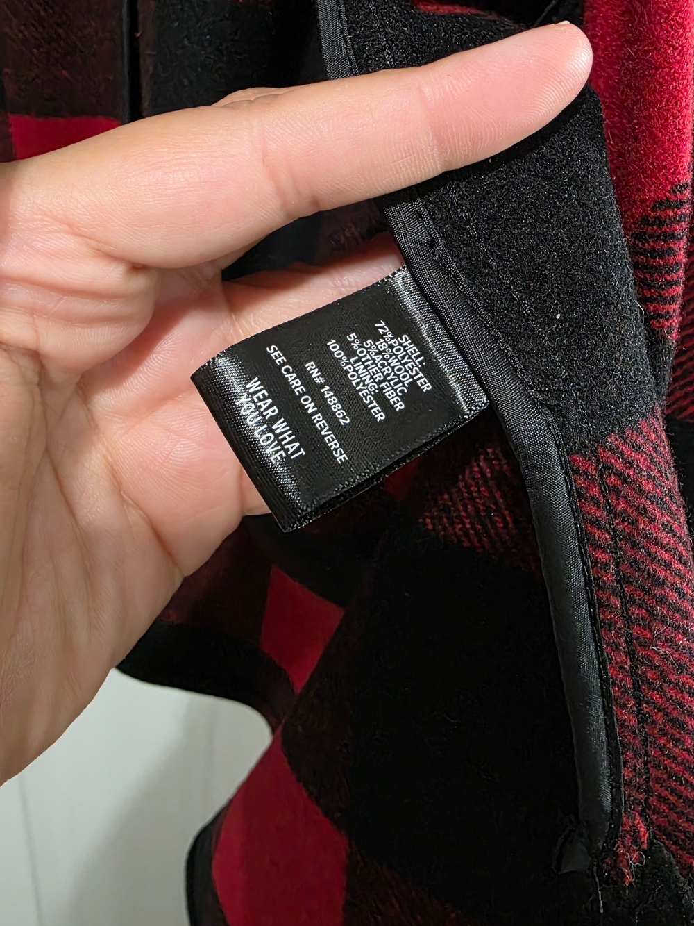 Torrid Red and Black Buffalo Plaid Wool Longline Shacket - Picture 8 of 9